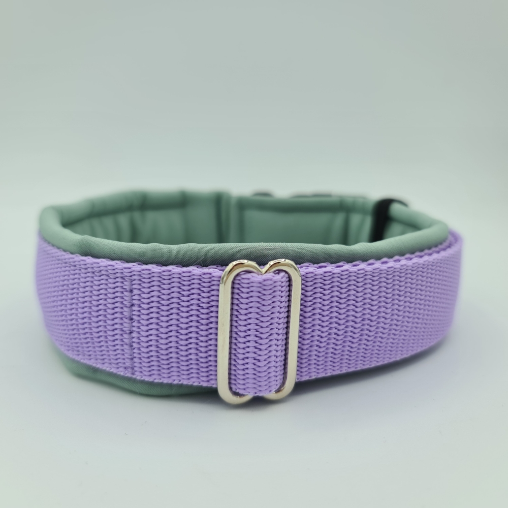Halsband Flieder und Salbei, gepolstert & verstellbar